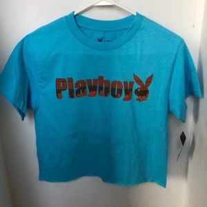 playboy cropped t shirt size medium